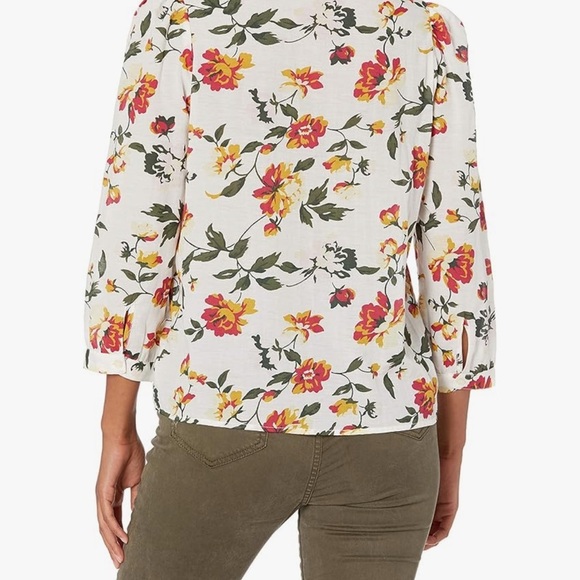 🍓 Lucky Brand Meghan Pop Over Women's Floral Long Sleeve Top Size S - Picture 2 of 5